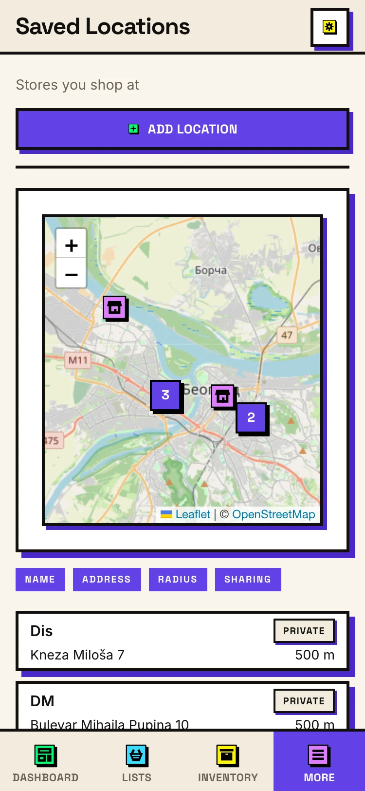 Location tracking - light mode
